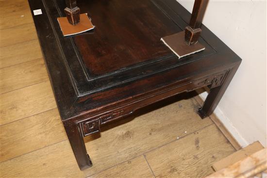 A Chinese hardwood coffee table W.114cm